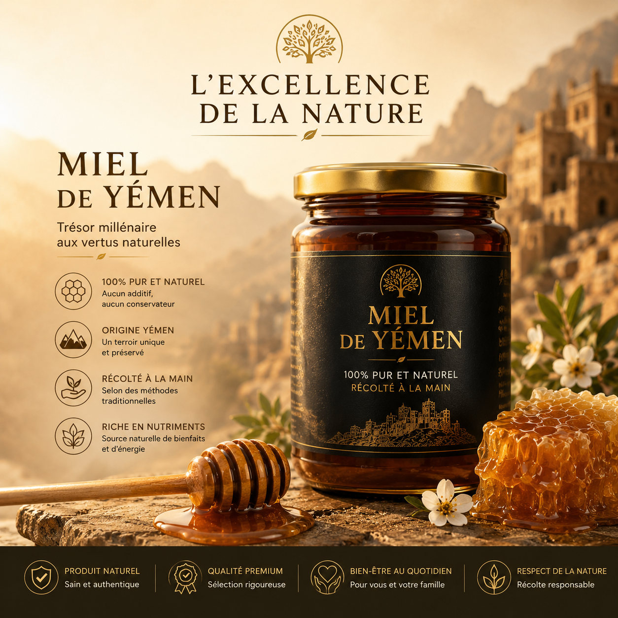 Miel jujubier Yémen sidr maliki