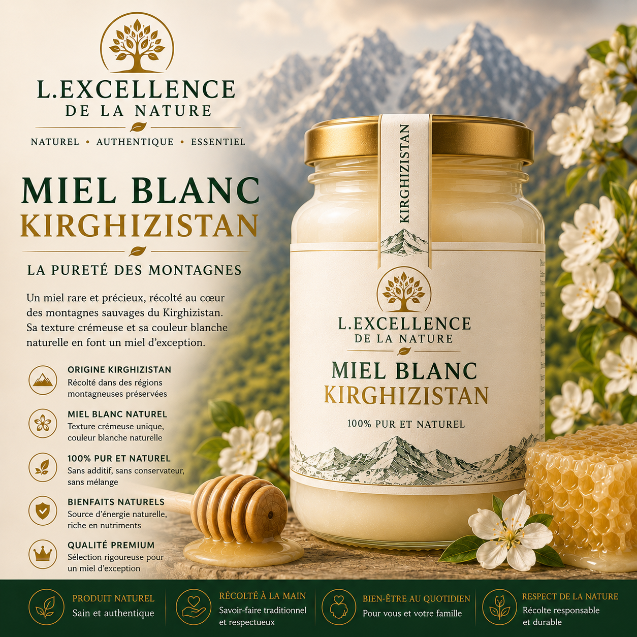 Miel blanc Kirghizstan